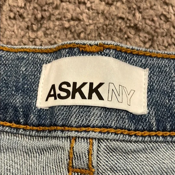 ASKK NY Blue Cropped Straight Leg Jeans size 8 - Picture 2 of 14